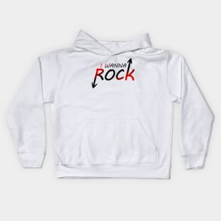 I WANNA ROCK (black) Kids Hoodie